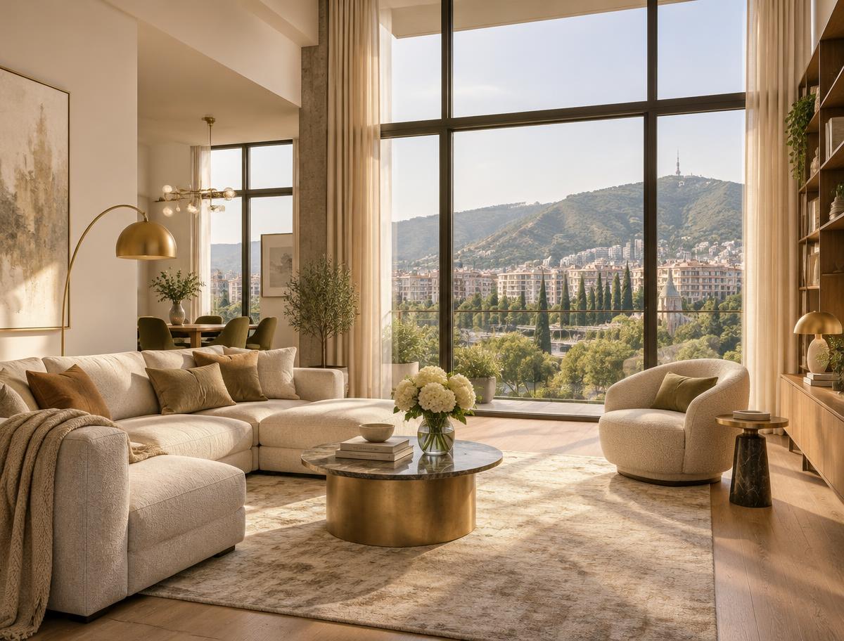 Bright interiors, 3 m ceilings, large windows